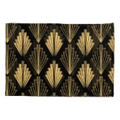 Art Deco Zwart Goud: Naadloos Kussensloop (Achterkant)