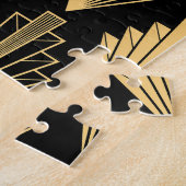 Art Deco Zwart Goud: Naadloos Legpuzzel (Zijkant)