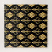 Art Deco Zwart Goud: Naadloos Legpuzzel (Horizontaal)