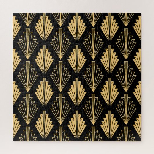 Art Deco Zwart Goud: Naadloos Legpuzzel (Verticaal)