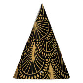 Art Deco, zwart goud, naadloos patroon. Feesthoedjes (Links)