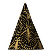 Art Deco, zwart goud, naadloos patroon. Feesthoedjes (Rechts)
