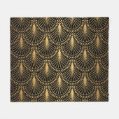 Art Deco, zwart goud, naadloos patroon. Fleece Deken (Voorkant (Horizontaal))