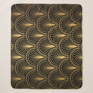 Art Deco, zwart goud, naadloos patroon. Sherpa Deken