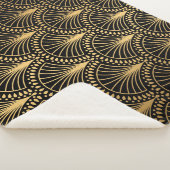 Art Deco, zwart goud, naadloos patroon. Sherpa Deken (3/4)