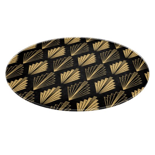 Art Deco Zwart Goud: Naadloos Snijplank (Hoek)