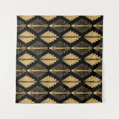 Art Deco Zwart Goud: Naadloos Wandkleed (Voorkant (horizontaal))