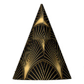 Art Deco Zwart Goud: Naadloze luxe Feesthoedjes (Achterkant)