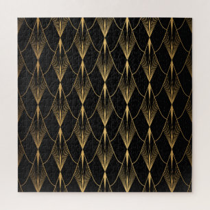 Art Deco: Zwart Goud Naadloze Luxe Legpuzzel