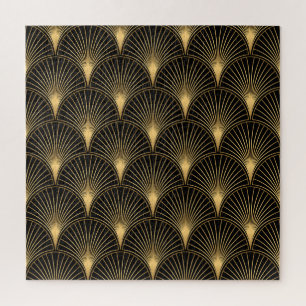 Art Deco Zwart Goud: Naadloze luxe Legpuzzel