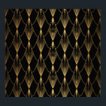 Art Deco: Zwart Goud Naadloze Luxe Poster<br><div class="desc">Art Deco Patroon. Naadloze zwarte en gouden achtergrond. Metalen schalen of schalen kanten ornament. Minimalistisch geometrisch ontwerp. lijnen. 1920-30s motieven. Luxe illustratie Art Deco elegantie schittert in dit zwart-gouden patroon. Retro verfijning heerst. Art Deco elegantie: zwart, goud, metallic schelpen. achtergrond, patroon, illustratie, textuur, decor, , goud, blad, lijn, zwart, naadloos,...</div>