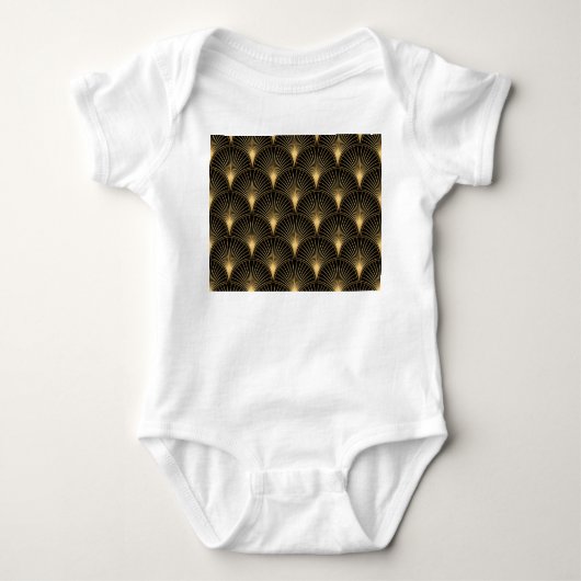 Art Deco Zwart Goud: Naadloze luxe Romper (Voorkant)