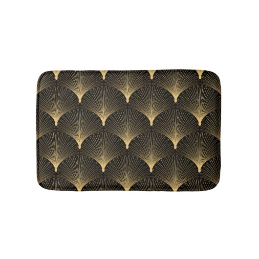 Art Deco: zwart goud patroon. Badmat (Voorkant)