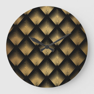 Art Deco, zwart goud patroon. Grote Klok