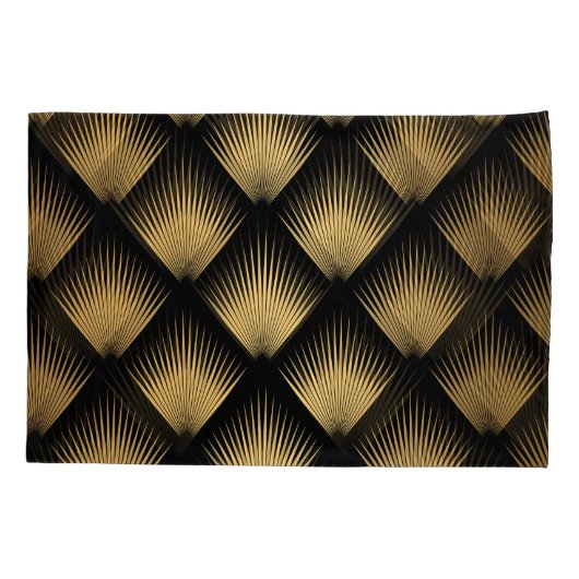 Art Deco, zwart goud patroon. Kussensloop (Achterkant)