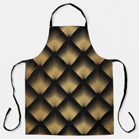 Art Deco, zwart goud patroon. Schort (Voorkant)