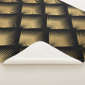 Art Deco, zwart goud patroon. Sherpa Deken (3/4)
