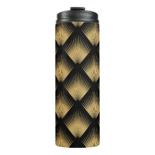 Art Deco, zwart goud patroon. Thermosbeker