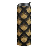 Art Deco, zwart goud patroon. Thermosbeker (Gedraaid links)