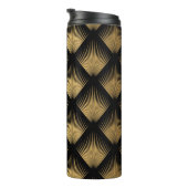 Art Deco, zwart goud patroon. Thermosbeker (Geroteerd rechts)