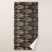Art Deco Zwart Goud: Retro. Badhanddoek (Badhanddoek)