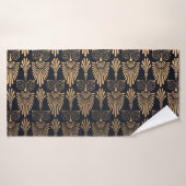 Art Deco Zwart Goud: Retro. Badhanddoek (Badhanddoek)