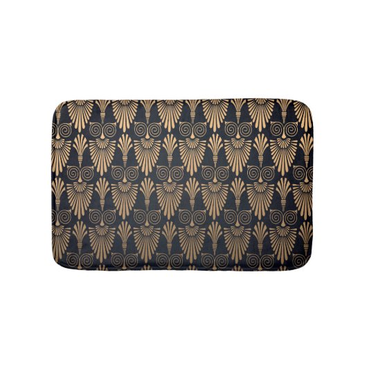 Art Deco Zwart Goud: Retro. Badmat (Voorkant)