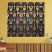 Art Deco Zwart Goud: Retro. Canvas Afdruk (Insitu (Woonkamer))