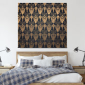 Art Deco Zwart Goud: Retro. Canvas Afdruk (Insitu (Slaapkamer))