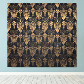 Art Deco Zwart Goud: Retro. Canvas Afdruk (Insitu (Houten vloer))