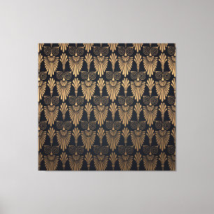 Art Deco Zwart Goud: Retro. Canvas Afdruk