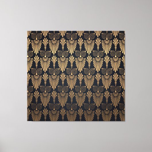 Art Deco Zwart Goud: Retro. Canvas Afdruk (Voorkant)