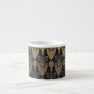 Art Deco Zwart Goud: Retro. Espresso Kop