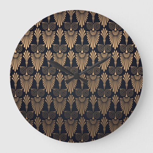 Art Deco Zwart Goud: Retro. Grote Klok (Voorkant)