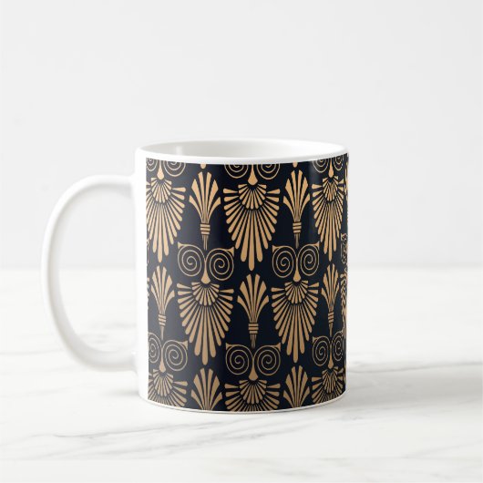 Art Deco Zwart Goud: Retro. Koffiemok (Links)
