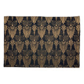 Art Deco Zwart Goud: Retro. Kussensloop (Achterkant)