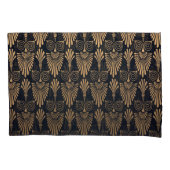 Art Deco Zwart Goud: Retro. Kussensloop (Voorkant)