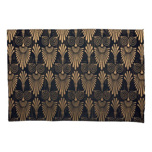 Art Deco Zwart Goud: Retro. Kussensloop (Voorkant)