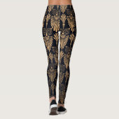 Art Deco Zwart Goud: Retro. Leggings (Achterkant)