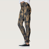 Art Deco Zwart Goud: Retro. Leggings (Links)