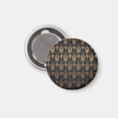Art Deco Zwart Goud: Retro. Magneet (Voorkant / Achterkant)