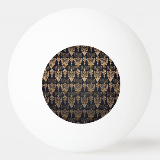 Art Deco Zwart Goud: Retro. Pingpongbal (Voorkant)