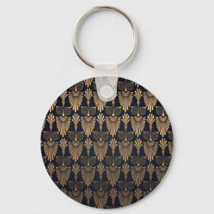 Art Deco Zwart Goud: Retro. Sleutelhanger