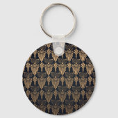 Art Deco Zwart Goud: Retro. Sleutelhanger (Achterkant)