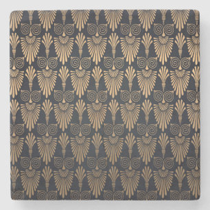 Art Deco Zwart Goud: Retro. Stenen Onderzetter