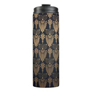 Art Deco Zwart Goud: Retro. Thermosbeker