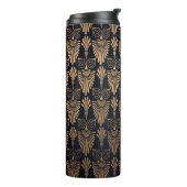 Art Deco Zwart Goud: Retro. Thermosbeker (Gedraaid links)