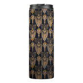 Art Deco Zwart Goud: Retro. Thermosbeker (Achterkant)