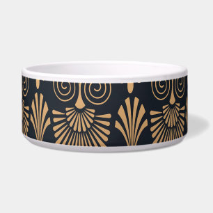 Art Deco Zwart Goud: Retro. Voerbakje