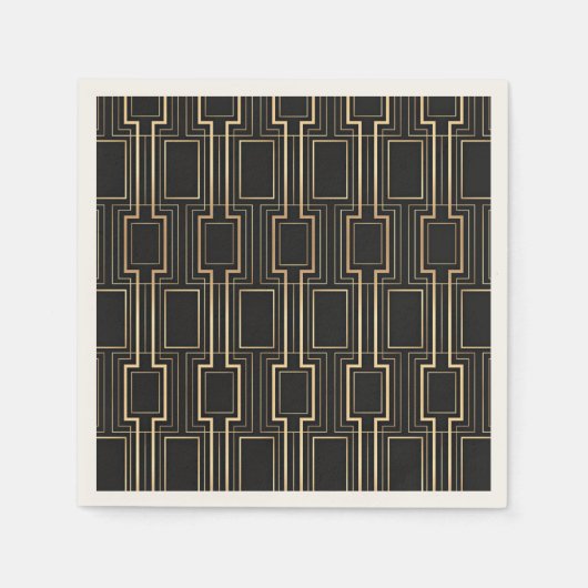 Art Deco Zwart Goud Servet (Voorkant)